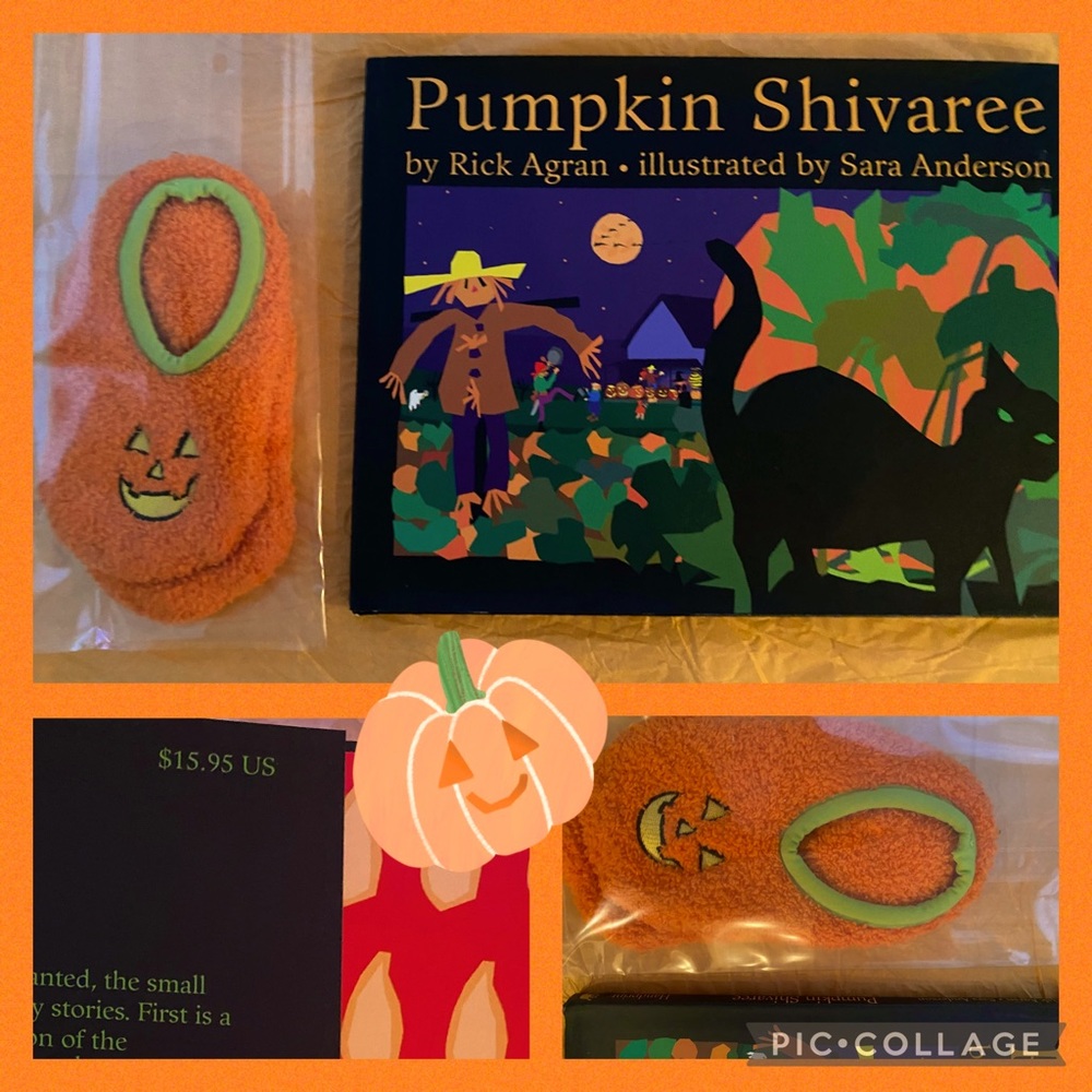 Halloween book and pumpkin slippers! fun! PLUS bonus gift!!! Don’t miss!